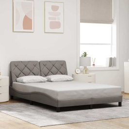 Estructura de cama sin colchón tela gris taupe 120x200 cm