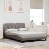 Cama sin colchón tela gris taupe 140x190 cm