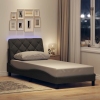 Estructura de cama con LED sin colchón gris oscuro 80x200 cm