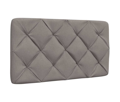 Estructura cama con LED sin colchón tela gris taupe 90x190 cm