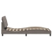 Estructura cama con LED sin colchón tela gris taupe 90x190 cm