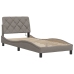 Estructura cama con LED sin colchón tela gris taupe 90x190 cm