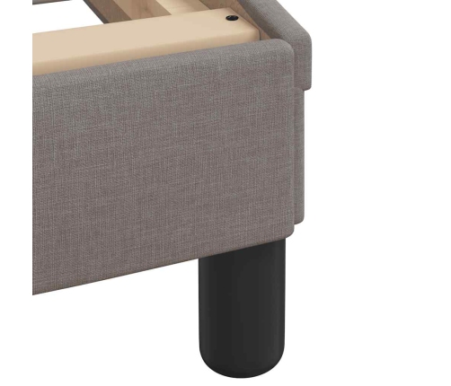 Estructura cama con LED sin colchón tela gris taupe 90x190 cm