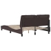 Estructura cama con LED sin colchón marrón oscuro 140x190 cm