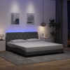 Estructura de cama con LED sin colchón gris claro 180x200 cm