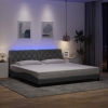 Estructura de cama con LED sin colchón gris claro 200x200 cm