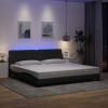 Estructura de cama con LED sin colchón gris oscuro 200x200 cm