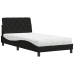 Cama con colchón tela negro 100x200 cm