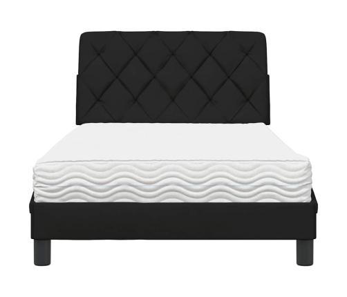 Cama con colchón tela negro 100x200 cm