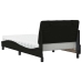 Cama con colchón tela negro 100x200 cm