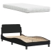 Cama con colchón tela negro 100x200 cm