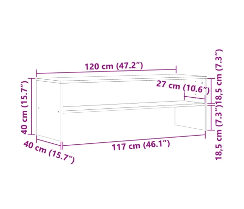 Mueble de TV madera de ingeniería envejecida 120x40x40 cm