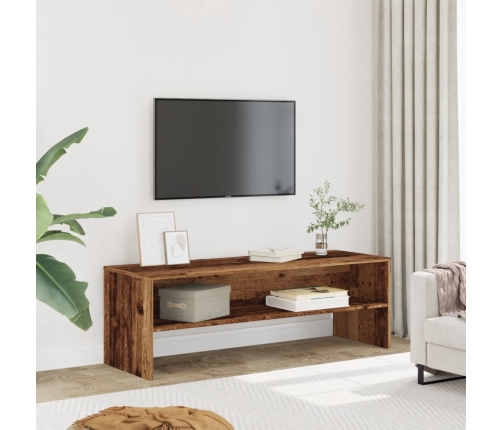 Mueble de TV madera de ingeniería envejecida 120x40x40 cm