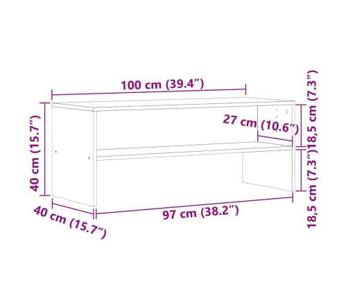 Mueble para TV madera contrachapada madera vieja 100x40x40 cm