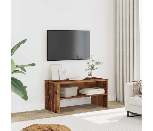 Mueble para TV madera contrachapada envejecida 80x40x40 cm