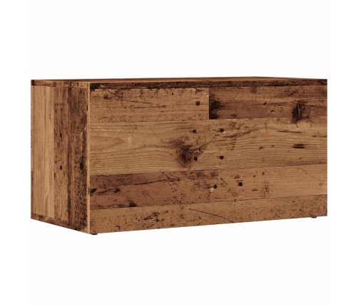 Caja de almacenaje madera de ingeniería envejecida 69,5x34x36cm