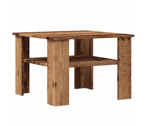 Mesa de centro madera contrachapada madera antigua 60x60x42 cm