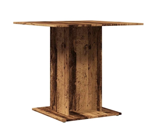 Mesa de comedor madera de ingeniería envejecida 80x80x75 cm