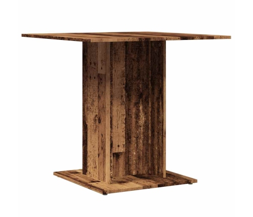 Mesa de comedor madera de ingeniería envejecida 80x80x75 cm