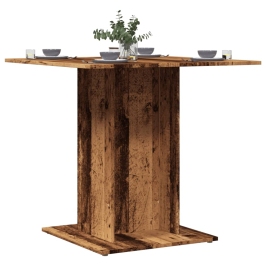 Mesa de comedor madera de ingeniería envejecida 80x80x75 cm