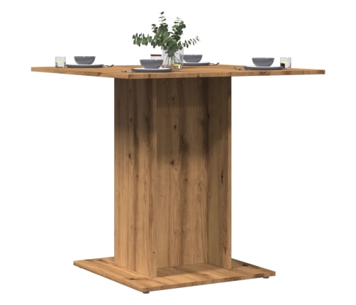 Mesa de comedor madera de ingeniería roble artisan 80x80x75 cm