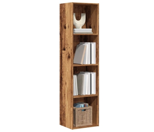 Mueble TV/Librería madera vieja 36x30x143cm madera ingeniería