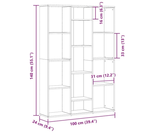 Divisor de espacios/estantería aglomerado madera vieja