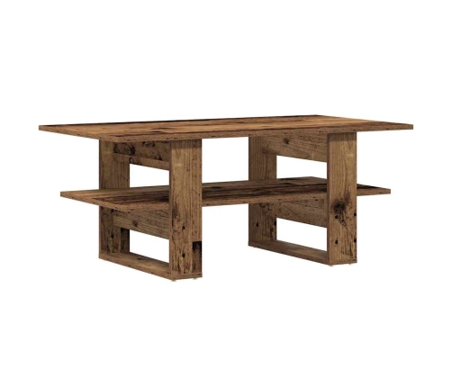 Mesa de centro madera ingeniería madera envejecida 102x55x42 cm