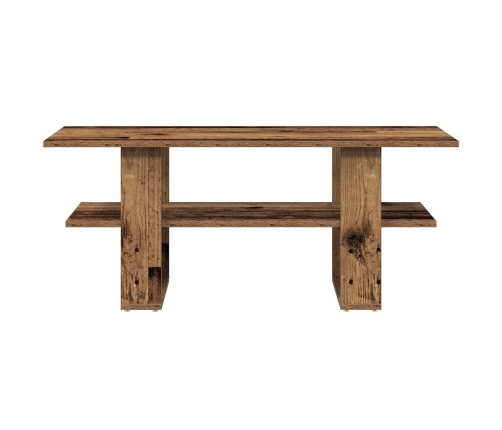 Mesa de centro madera ingeniería madera envejecida 102x55x42 cm