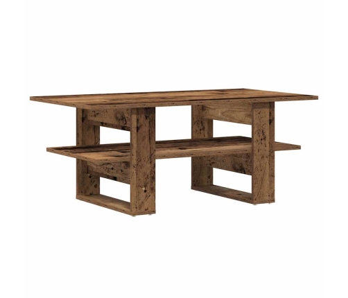 Mesa de centro madera ingeniería madera envejecida 102x55x42 cm