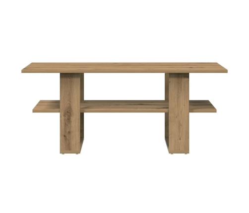 Mesa de centro madera ingeniería roble artesanal 102x55x42cm