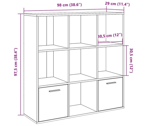 Estantería de madera de ingeniería envejecida 98x29x97,5 cm