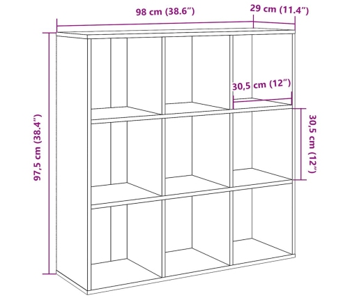 Estantería madera envejecida 98x29x97,5 cm