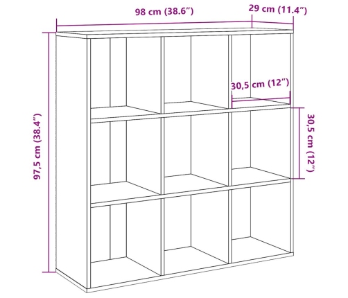 Estantería roble artisan 98x29x97,5 cm