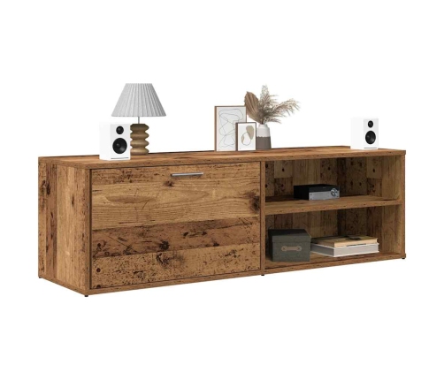 Mueble de TV madera contrachapada envejecida 120x34x37 cm