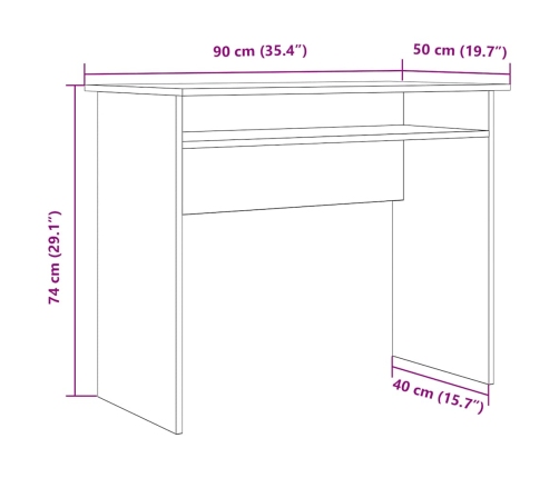 Escritorio madera de ingeniería envejecida 90x50x74 cm