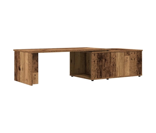 Mesa de centro madera contrachapada envejecida 150x50x35 cm