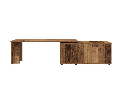 Mesa de centro madera contrachapada envejecida 150x50x35 cm