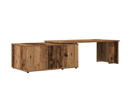 Mesa de centro madera contrachapada envejecida 150x50x35 cm