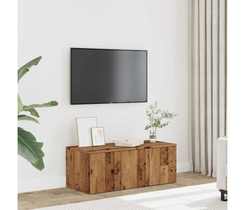 Mueble para TV madera contrachapada envejecida 80x34x30 cm