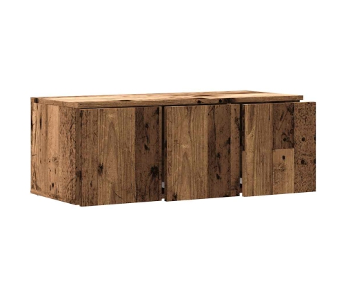 Mueble para TV madera contrachapada envejecida 80x34x30 cm