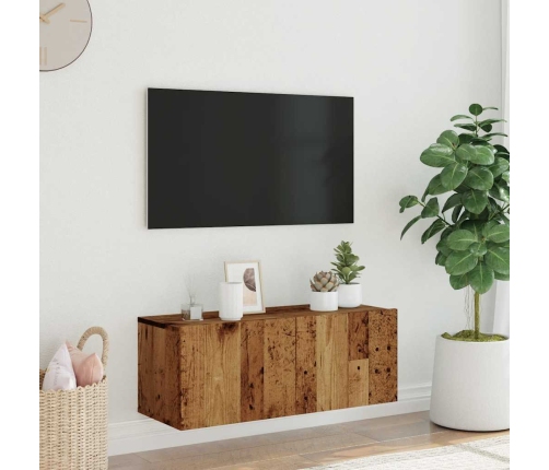 Mueble de pared de TV madera ingeniería envejecida 80x30x30 cm