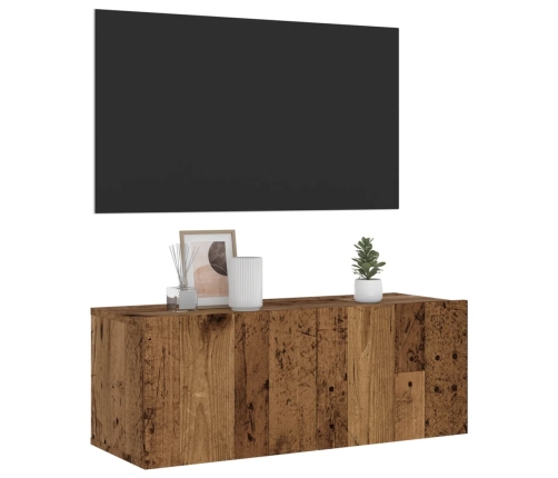 Mueble de pared de TV madera ingeniería envejecida 80x30x30 cm