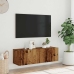 Mueble de TV de pared madera ingeniería envejecida 100x30x30 cm