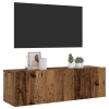 Mueble de TV de pared madera ingeniería envejecida 100x30x30 cm