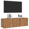 Mueble TV de pared madera ingeniería roble artisan 100x30x30 cm