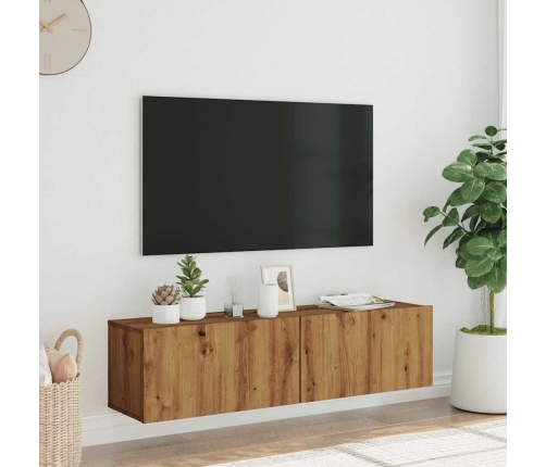 Mueble TV de pared madera ingeniería roble artisan 120x30x30 cm