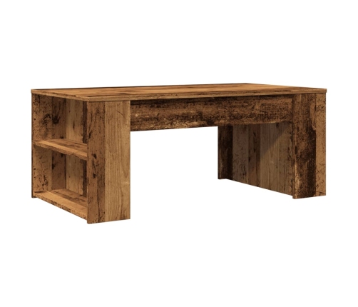 Mesa de centro madera ingeniería madera envejecida 102x55x42 cm