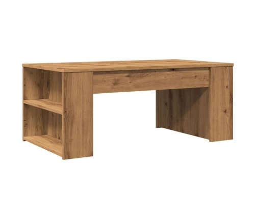 Mesa de centro madera ingeniería roble artesanal 102x55x42cm