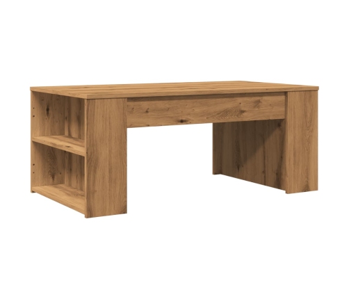 Mesa de centro madera ingeniería roble artesanal 102x55x42cm